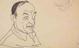 ANNENKOV, Georges (1889-1974) 
Ensemble de trois autoportraits pour le dessin animé...