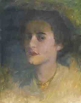 Paul CHMAROFF (1874-1950) 
Portrait d'une femme
Huile sur toile , sans chassis, 48...