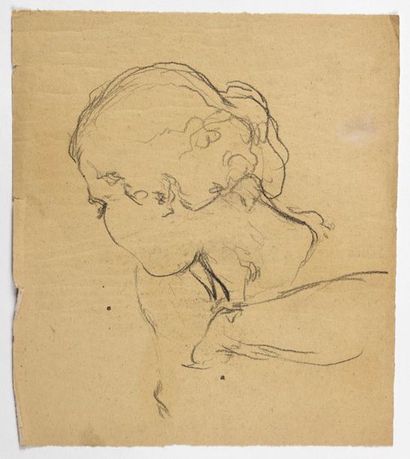 Paul CHMAROFF (1874-1950) 
Portrait de femme de profil
Dessin au crayon, pliure
28...
