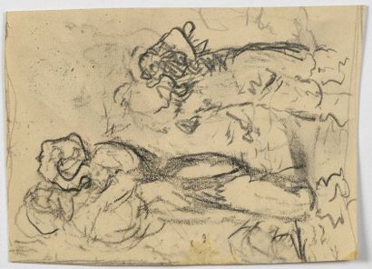 Paul CHMAROFF (1874-1950) 
Les baigneuses
Dessin au crayon et fusain 14,4 x 10,5...