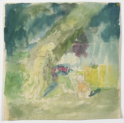 Paul CHMAROFF (1874-1950) 
Les baigneuses
Aquarelle et crayon sur papier env. 14,7...