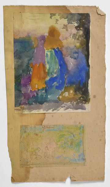 Paul CHMAROFF (1874-1950) 
Les baigneuses
Aquarelle, crayon et pastel sur papier...