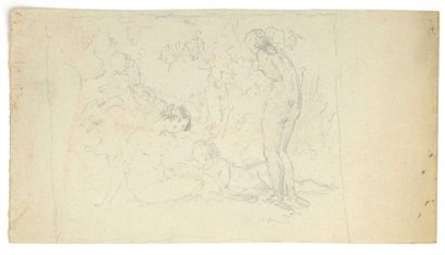 Paul CHMAROFF (1874-1950) 
Les baigneuses
Crayon sur papier, petite mouillure 18,3...