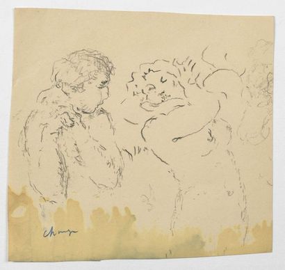 Paul CHMAROFF (1874-1950) 
Deux baigneuses
Crayon sur papier, signé en bas à gauche,...