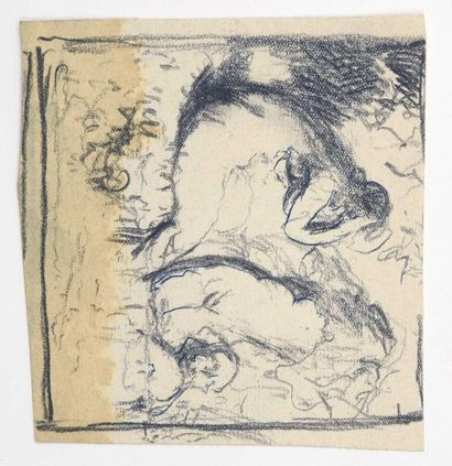Paul CHMAROFF (1874-1950) 
Baigneuses
Crayon, encre noire et bleue sur papier 19,1...