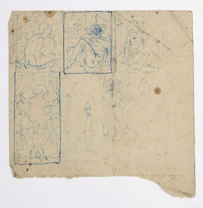 Paul CHMAROFF (1874-1950) 
Baigneuse
Crayon et encre sur papier, env. 14,7 x 14,5...