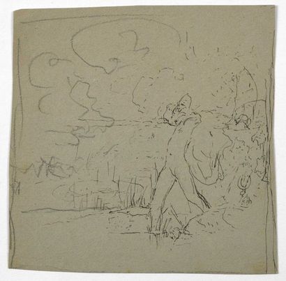 Paul CHMAROFF (1874-1950) 
Baigneuse
Crayon et encre sur papier, env. 14,7 x 14,5...