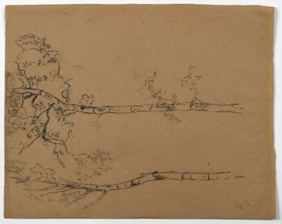 Paul CHMAROFF (1874-1950) 
Etude d' arbres
Fusain sur papier kraft
31 x 25 cm