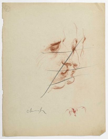 Paul CHMAROFF (1874-1950) 
Les baigneuses
Crayon sur papier
Au dos: Etude de visages,...