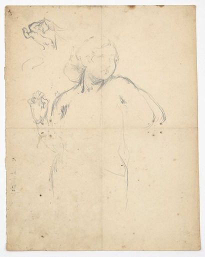 Paul CHMAROFF (1874-1950) 
Nu
Fusain sur papier, signé en bas à droite, rousseurs...