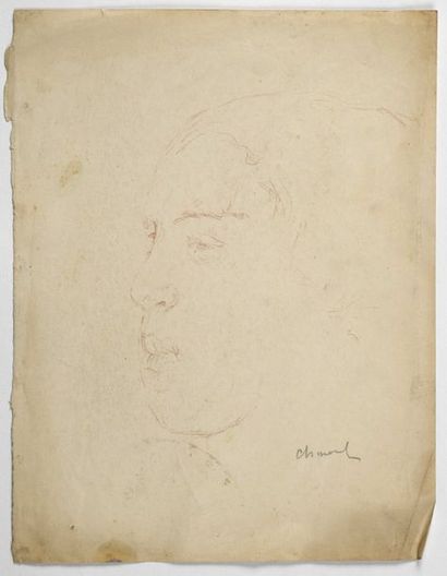 Paul CHMAROFF (1874-1950) 
Portrait
Sanguine sur papier, signée en bas à droite,...