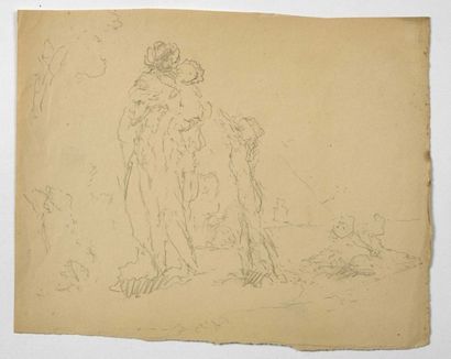 Paul CHMAROFF (1874-1950) 
Baigneuses
Crayon sur papier 19,2 x 24,4 cm
on joint:...