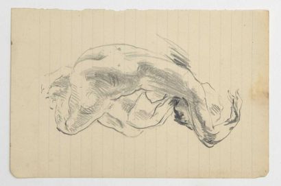 Paul CHMAROFF (1874-1950) 
Nu
Crayon sur papier, amincissement du papier sur le bord...