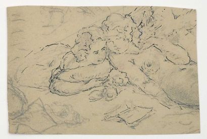 Paul CHMAROFF (1874-1950) 
Les baigneuses
Crayon et encre sur papier
Env. 10,6 x...