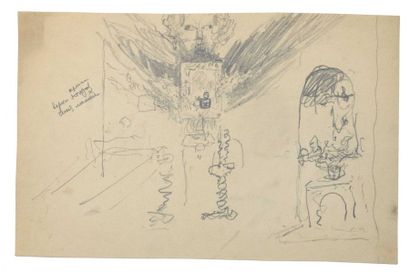 Paul CHMAROFF (1874-1950) 
Lot de 5 dessins, sujets, techniques et dimensions différents:...
