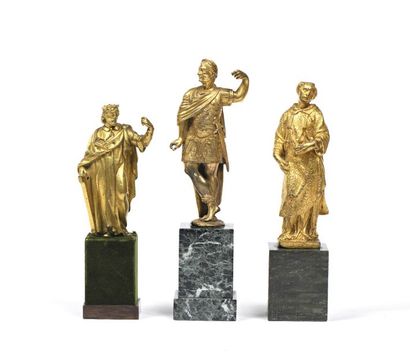 null 120 Figure d’empereur romain en bronze doré. XVII e siècle (manques). Hauteur...