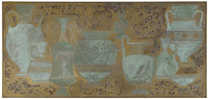 null 237 Harvey PROBBER (1922-2003) Sofa table, c. 1960 Bronze gravé et patiné à...