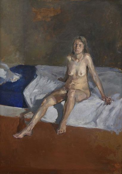 null 82 François LEGRAND (né en 1951) Armelle Huile sur Isorel. 69 x 50 cm