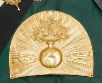 null Plaque de bonnet à poil d'officier de grenadier (3e Rgt). Règne de Louis-Philippe....
