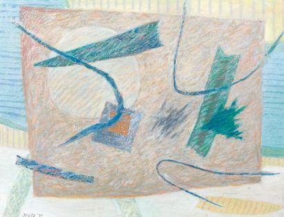 Henri GOETZ (1909-1989) Composition, 1975 Pastel sur papier, signé en bas à gauche...