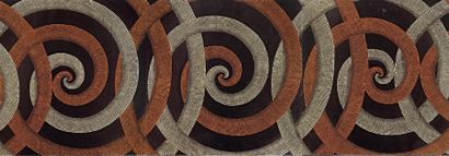 null Art aborigène d'Australie Tryptique 1 Composition sur fond brun. Toiles de coton....