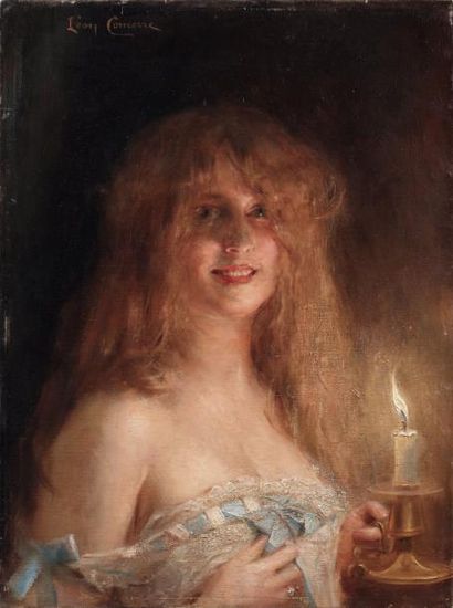 Léon François COMERRE (1850-1916) « Bonsoir » Huile sur toile, signée en haut à gauche....