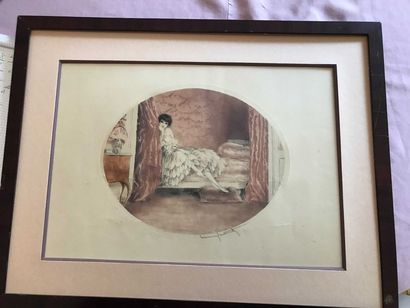 null Louis ICART

Femme sur un lit dans un alcôve

Gravure signée en bas à droite.

36...