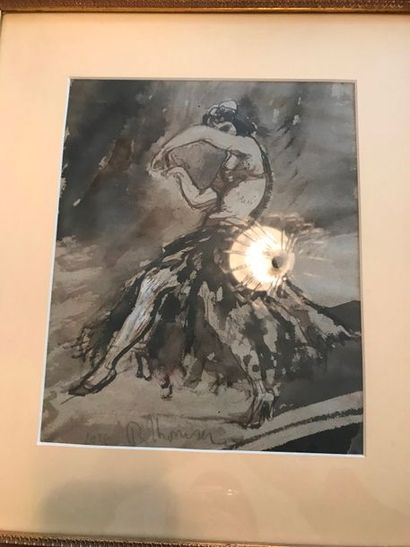 null R. THONIN (XXe siècle)

Danseuse andalouse.

Aquarelle sur papier signée en...