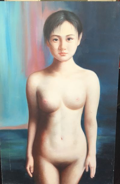 null Ecole Chinoise Contemporaine
Jeune fille aux gouttes d'eau
Huile sur toile
Signée...