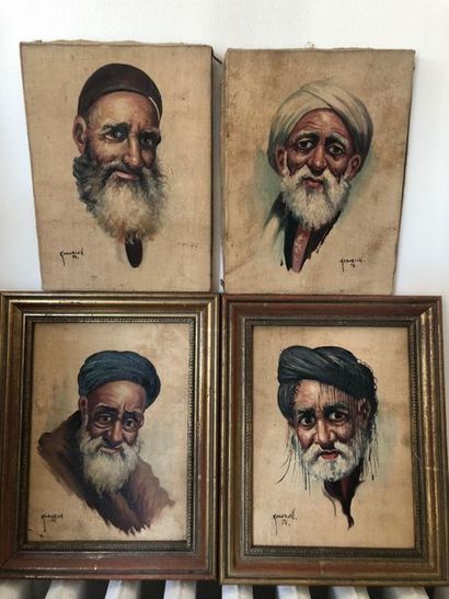 null KAZARIAN
Suite de 4 portraits d'orientaux
Huile sur toile, signées
24x18cm ...