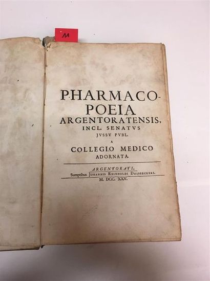 null 11. [ALSACE]. Pharmacopoeia Argentoratensis, inclyti Senatus jussu publicata...