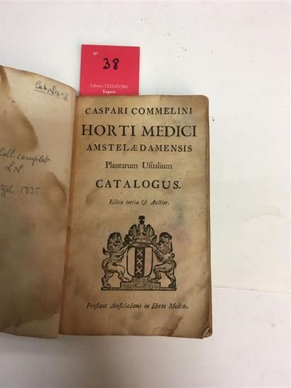 null 38. COMMELIJN (Caspar) : Horti medici Amstelaedamensis plantarum usualium catalogus....