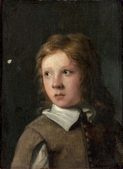 Michael SWEERTS (Bruxelles, 1618 - Goa, 1664) Un enfant tenant un fruit (allégorie...