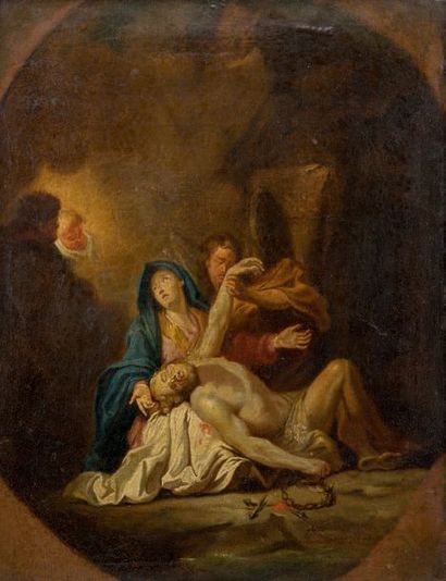 Attribué à Alexandre Evariste FRAGONARD (1780-1850) Pieta
Huile sur toile.
42 x 33...