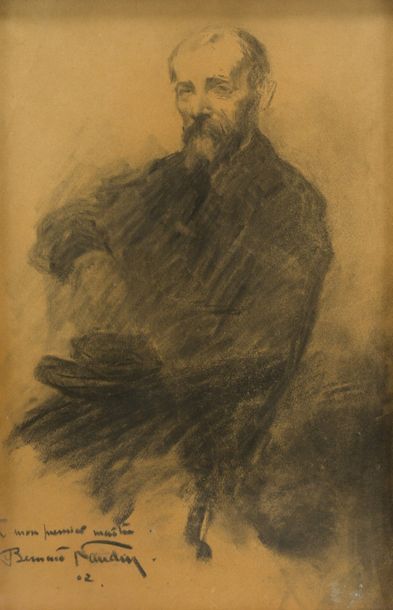 Bernard NAUDIN (1876-1946) Portrait d'homme, Bonnat (?)
Pastel signé en bas à gauche,...