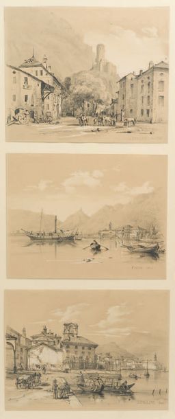 Dollfus KOECHLIN Vue des lacs italiens, Martini, Come et Lugano, 1843
Trois dessins...