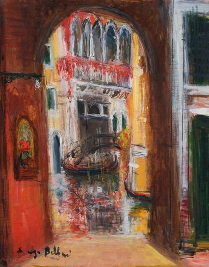 Serge BELLONI (1925-2005) Vue de Venise
Huile sur panneau signée en bas à gauche.
Dédicace...