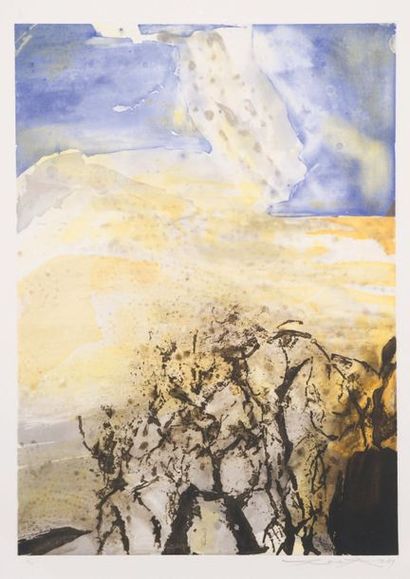 ZAO WOU-KI (1920-2013) Composition abstraite en bleu et jaune
Lithographie numérotée...