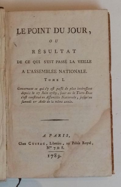 null 40. [BARÈRE DE VIEUZAC (Bertrand)]. Le Point du jour, or the result of what...