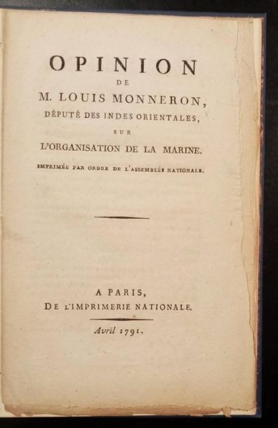 null 270. MONNERON (Louis). Opinion of Mr. Louis Monneron, Member of Parliament for...