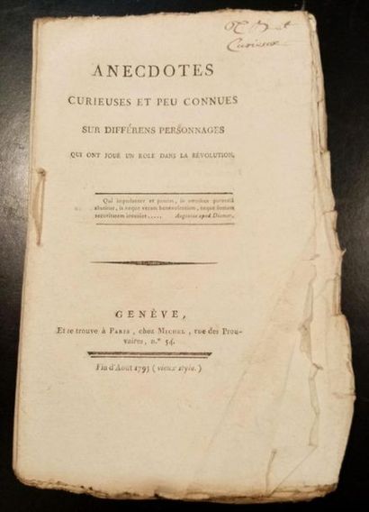 null 18. ANECDOTES curieuses et peu connues sur diffèrens personnages qui ont joué...