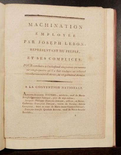 null 214. [LEBON] - Dénonciations contre Joseph Lebon. Paris et Arras, 1794-1797,...