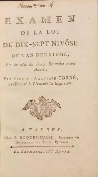 null 124. [DIRECTOIRE] - Recueil de 22 textes. Paris, s.d., in-8, demi-veau fauve...