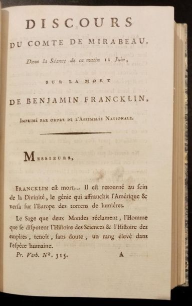 null 266. MIRABEAU (Honoré-Gabriel Riqueti de). Collection of fourteen texts. Paris,...