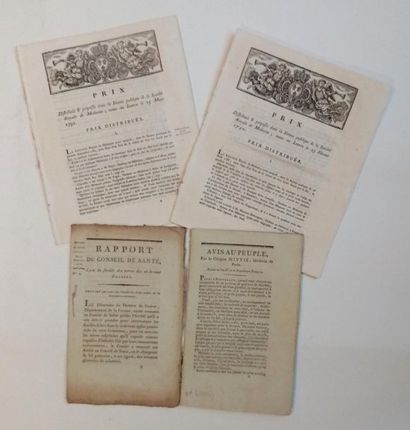 null 254. [MÉDECINE]. Ensemble de 8 brochures. 
Chirurgiens, officiers de santé,...