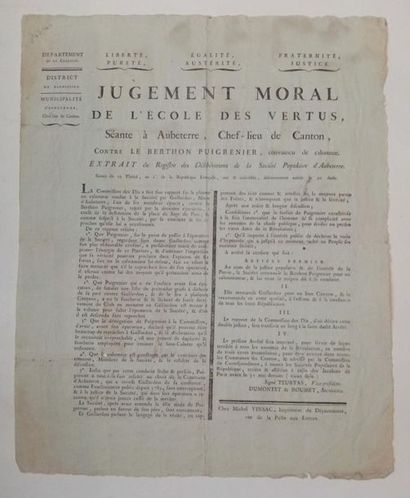 null 2. [DISPLAY - CHARENTE - AUBETERRE] - Moral judgment of the school of virtues,...