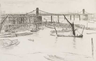 James Abbott WHISTLER (1834-1903) Old Hungerford Bridge, 1861
Eau-forte pointe sèche...