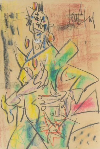 GEN PAUL (1895-1975) *The Crayolor juggling
clown signed upper right, circa 1960.
39.5...