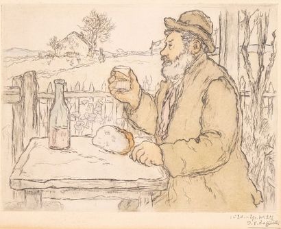Jean-François RAFFAELLI (1850-1924) *The Weary Rag - Cheers! -
Etching, aquatint,...