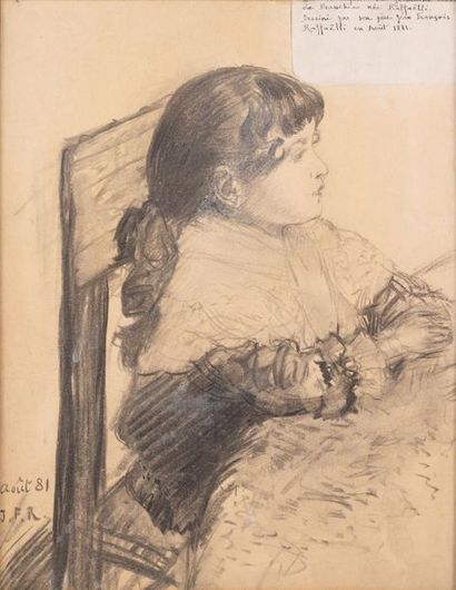 Jean-François RAFFAELLI (1850-1924) *Portrait enfant de Germaine Chevrier de Beauchesne,...